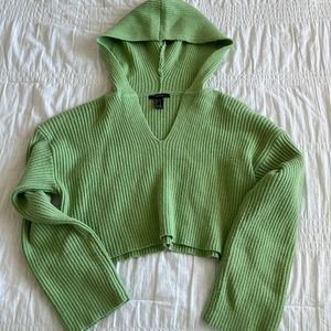 Forever 21 cropped green hoodie